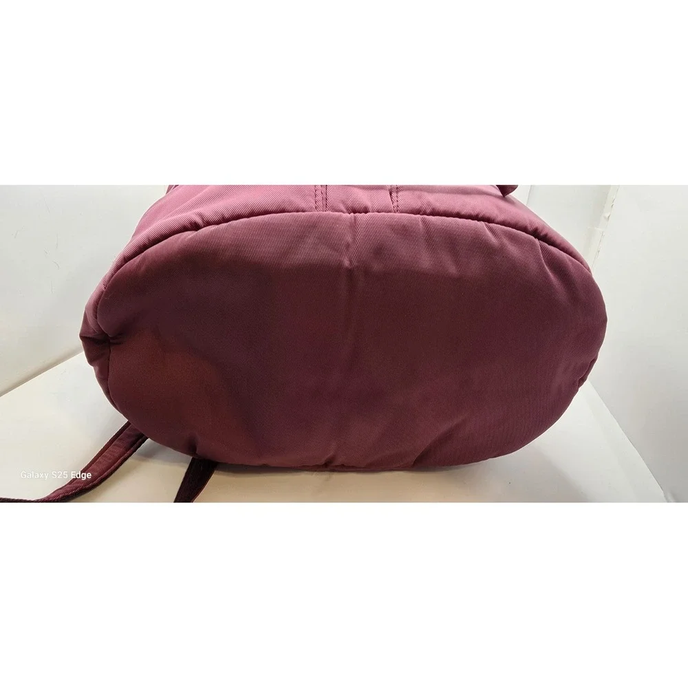 Vera Bradley Burgundy Nylon Drawstring Backpack Flap Closure 22321-115 Plum